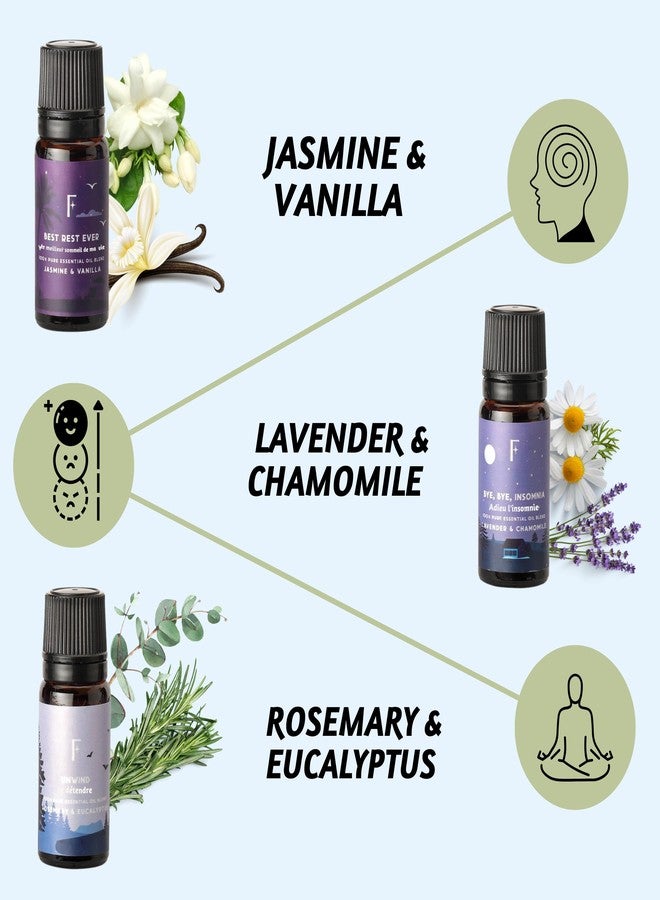 Folkulture Sleep Essential Oils Set for Diffuser | Set of 6 Aromatherapy Oils for Better Sleep, Relaxation & Meditation | Lavender, Rosemary, Peppermint & Calming Blends | Self Care Gift for Her & Him - Image 4